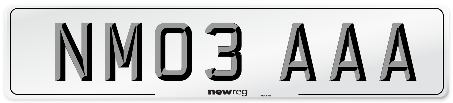 NM03 AAA Number Plate from New Reg